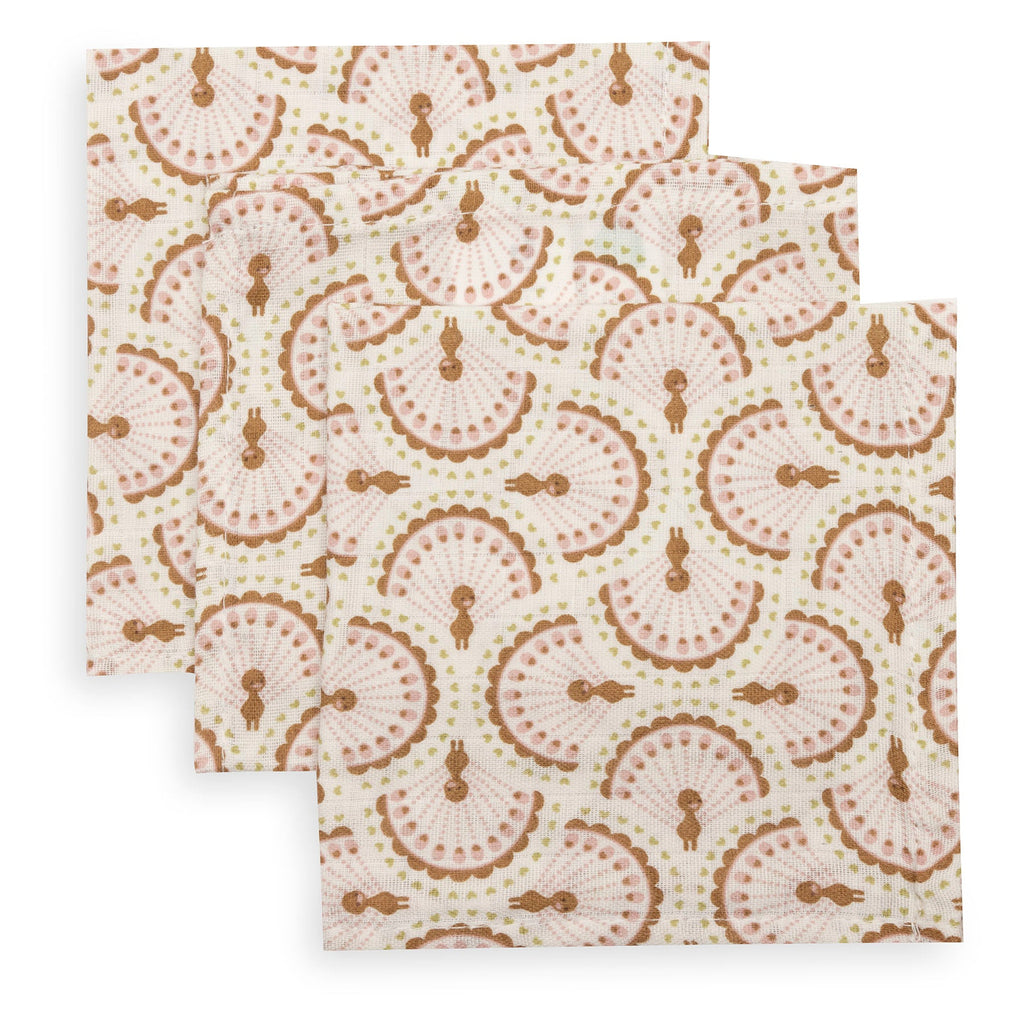 Jollein Hydrofiel Monddoekje 31x31cm | Soft Plumes (3pack)