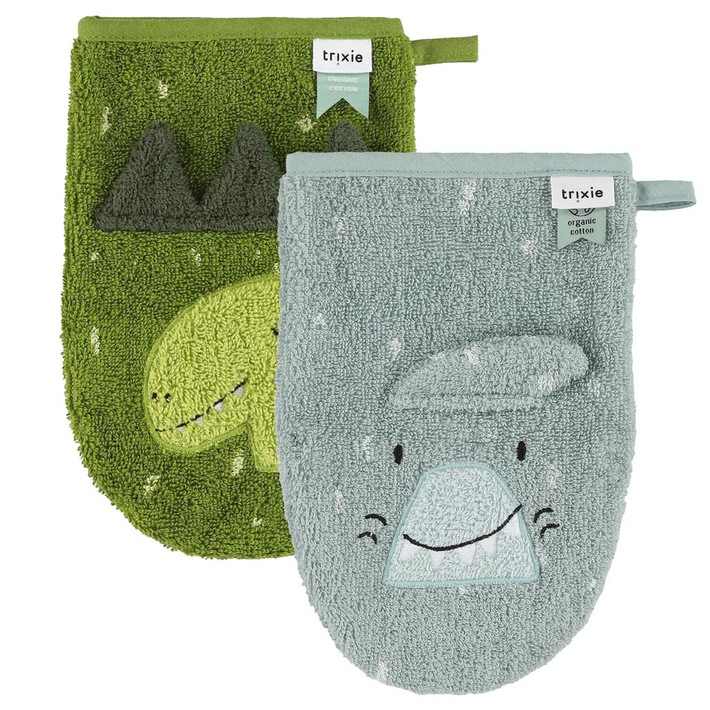 Trixie Washandjes 2-Pack | Mr. Shark Mr. Dino