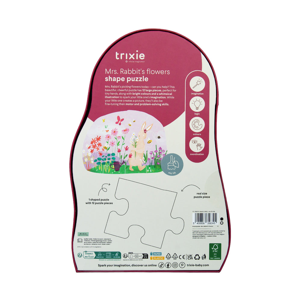 Trixie Vormenpuzzel De Bloemen Van Mrs. Rabbit  | 12st
