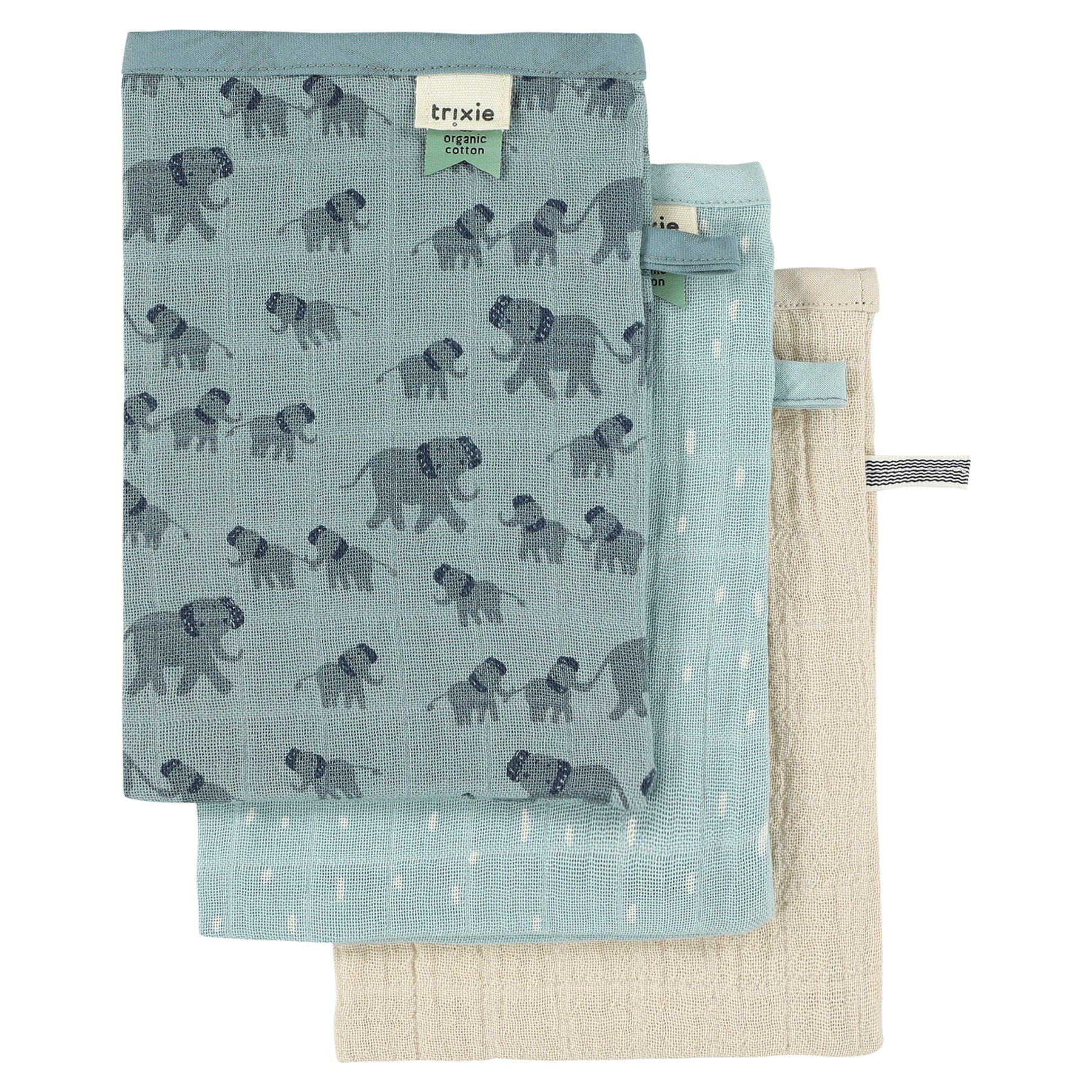 Trixie Tetra Washandjes 3-Pack Mix - Enchanting Elephant
