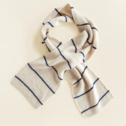 Hvid Sjaal Igor | Cream/Blue
