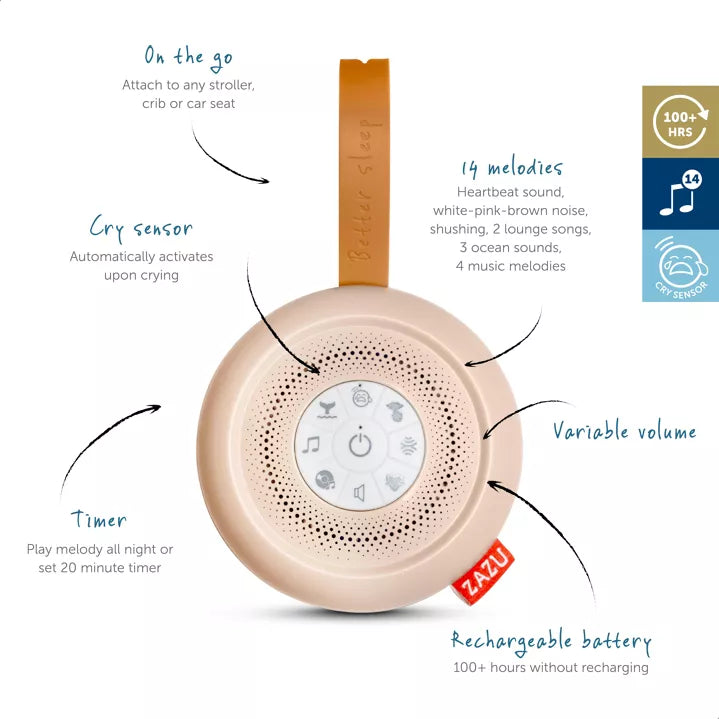 Zazu Oplaadbaar Muziekdoosje Met Huilsensensor | Suzy de Luxe