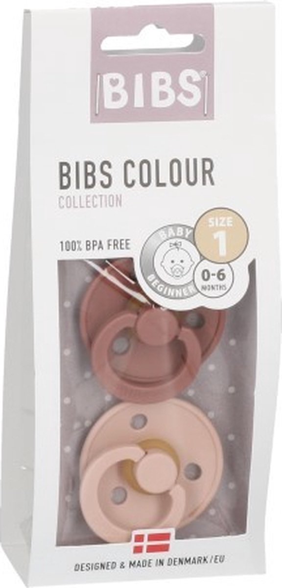 * Bibs Fopspeen 0+M Maat 1 | Woodchuck / Blush