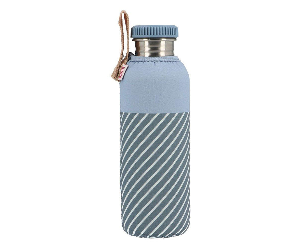 * Tutete Drinkfles Cover Thermisch | Blauw Strepen