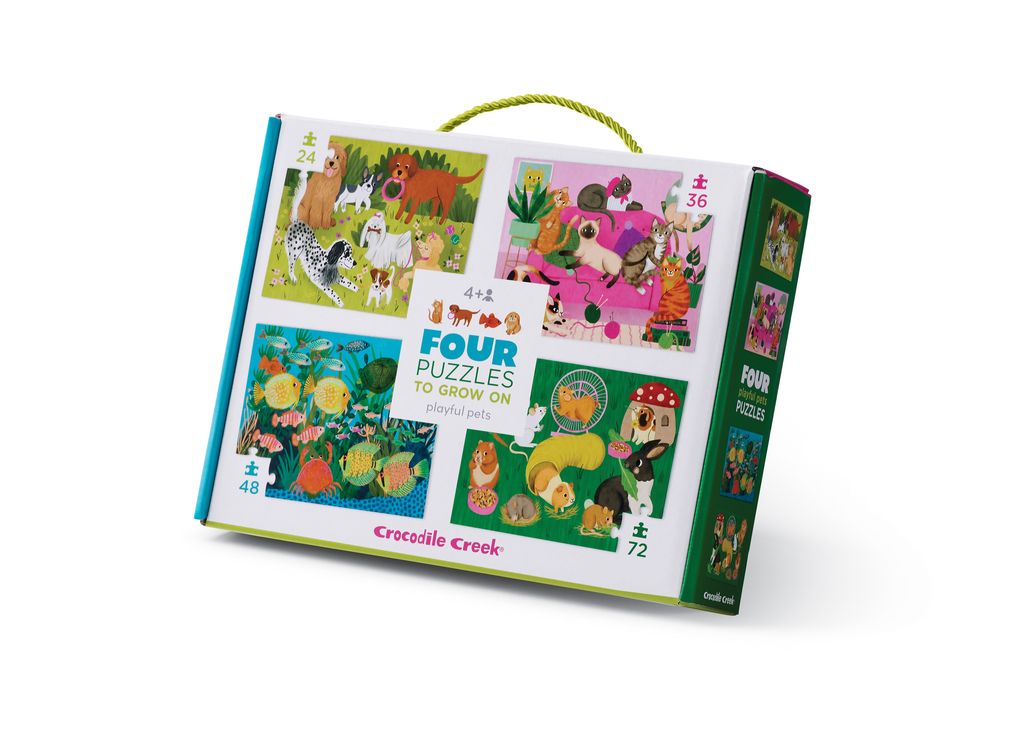 Crocodile Creek Four Puzzel Set | Huisdieren