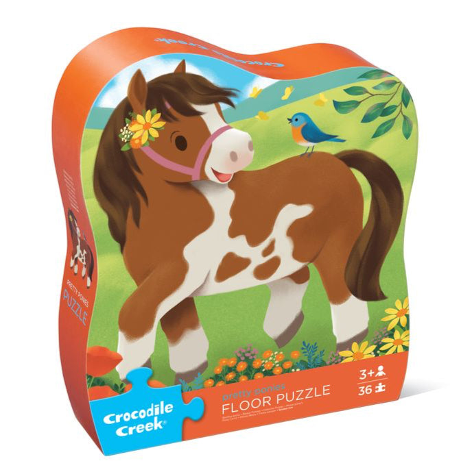 Crocodile Creek Shaped Box Puzzel 36ST | Lieve Pony's