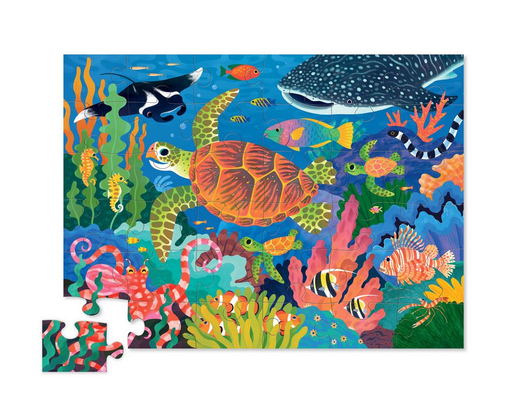 Crocodile Creek Shaped Box Puzzel 36ST | Zeeschildpad