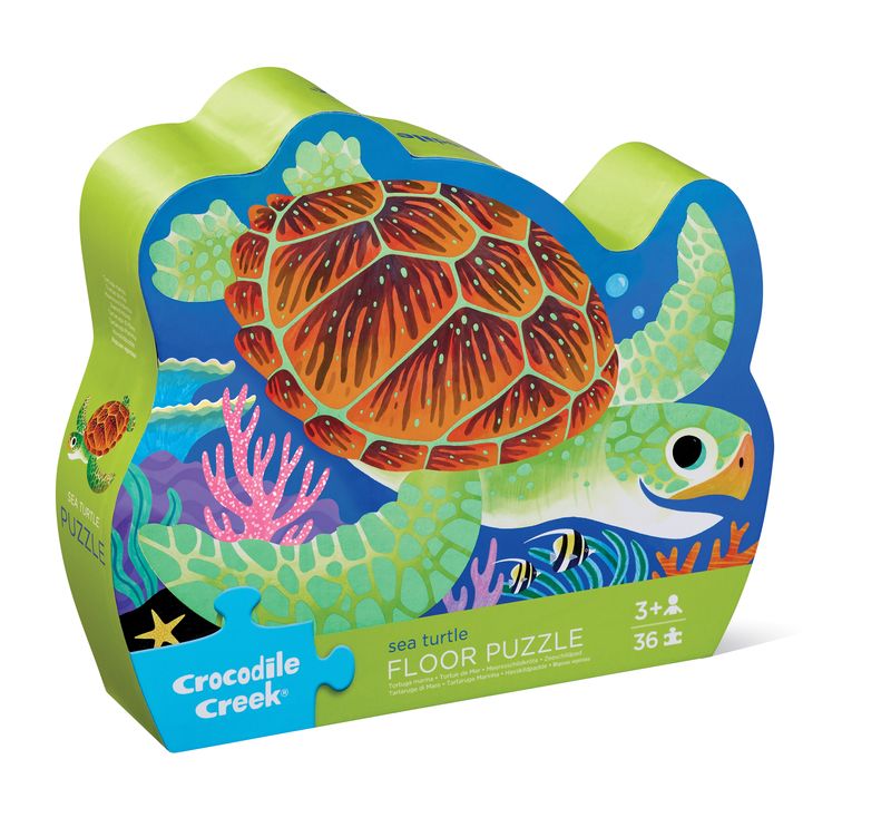 Crocodile Creek Shaped Box Puzzel 36ST | Zeeschildpad