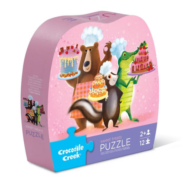 Crocodile Creek Shaped Box Puzzel 12ST | Sweet Treats