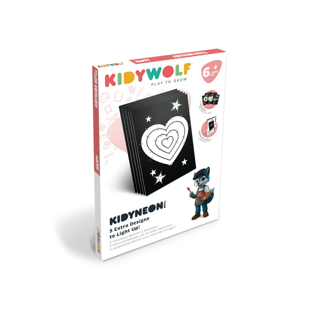 Kidywolf Refill Pack Voor Kidyneon: 3 Designs – Happy
