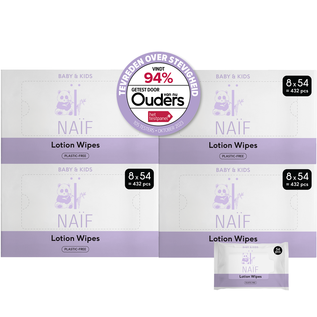 * Naïf Plasticvrije Lotion Wipes Billendoekjes Set 8 x 54 Stuks