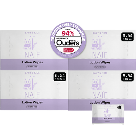 * Naïf Plasticvrije Lotion Wipes Billendoekjes Set 8 x 54 Stuks