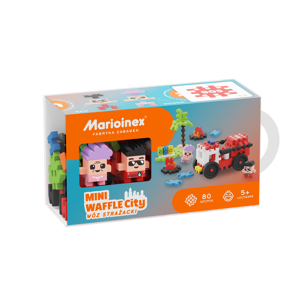 Marioinex Mini Waffle | Fire Truck 80 Pcs