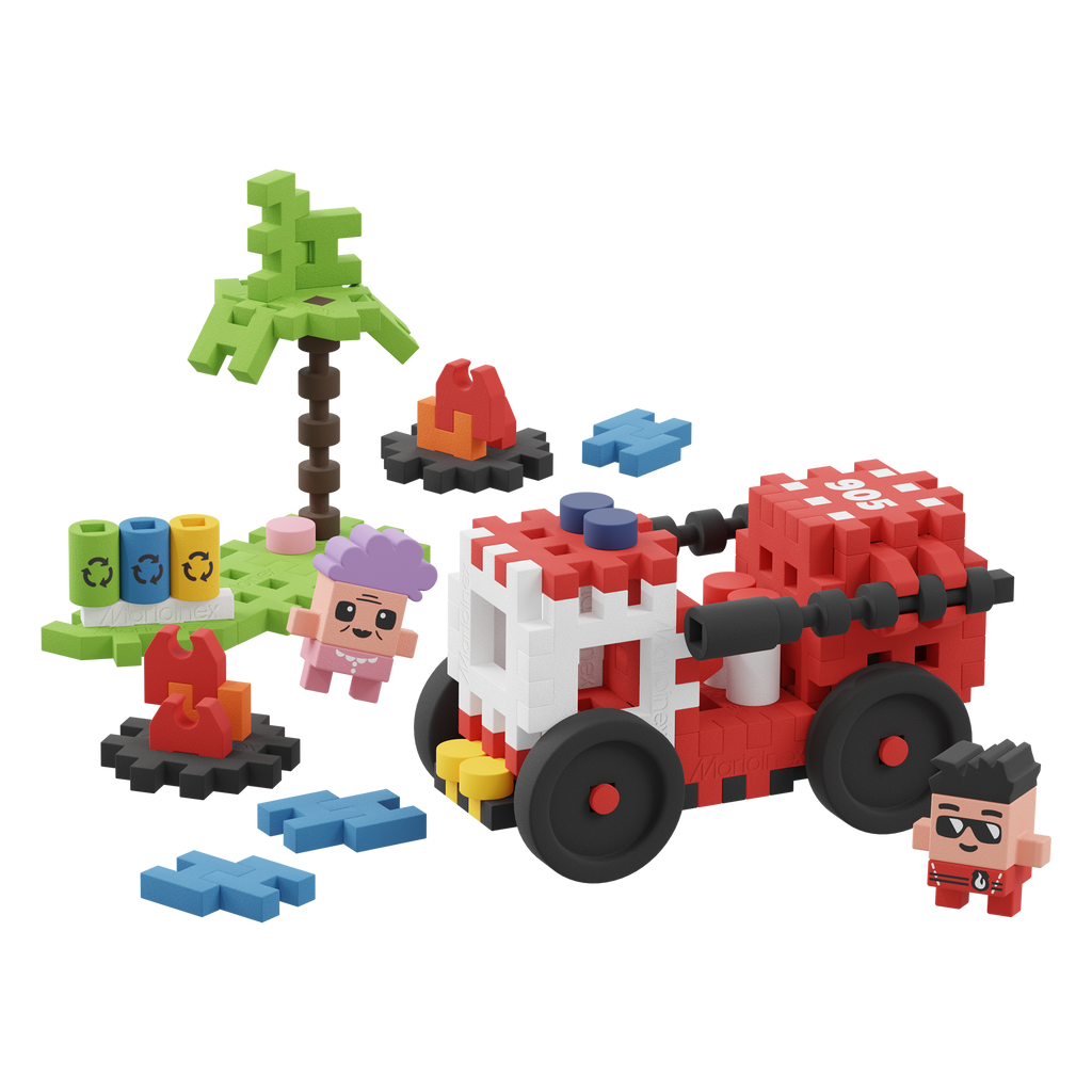 Marioinex Mini Waffle | Fire Truck 80 Pcs