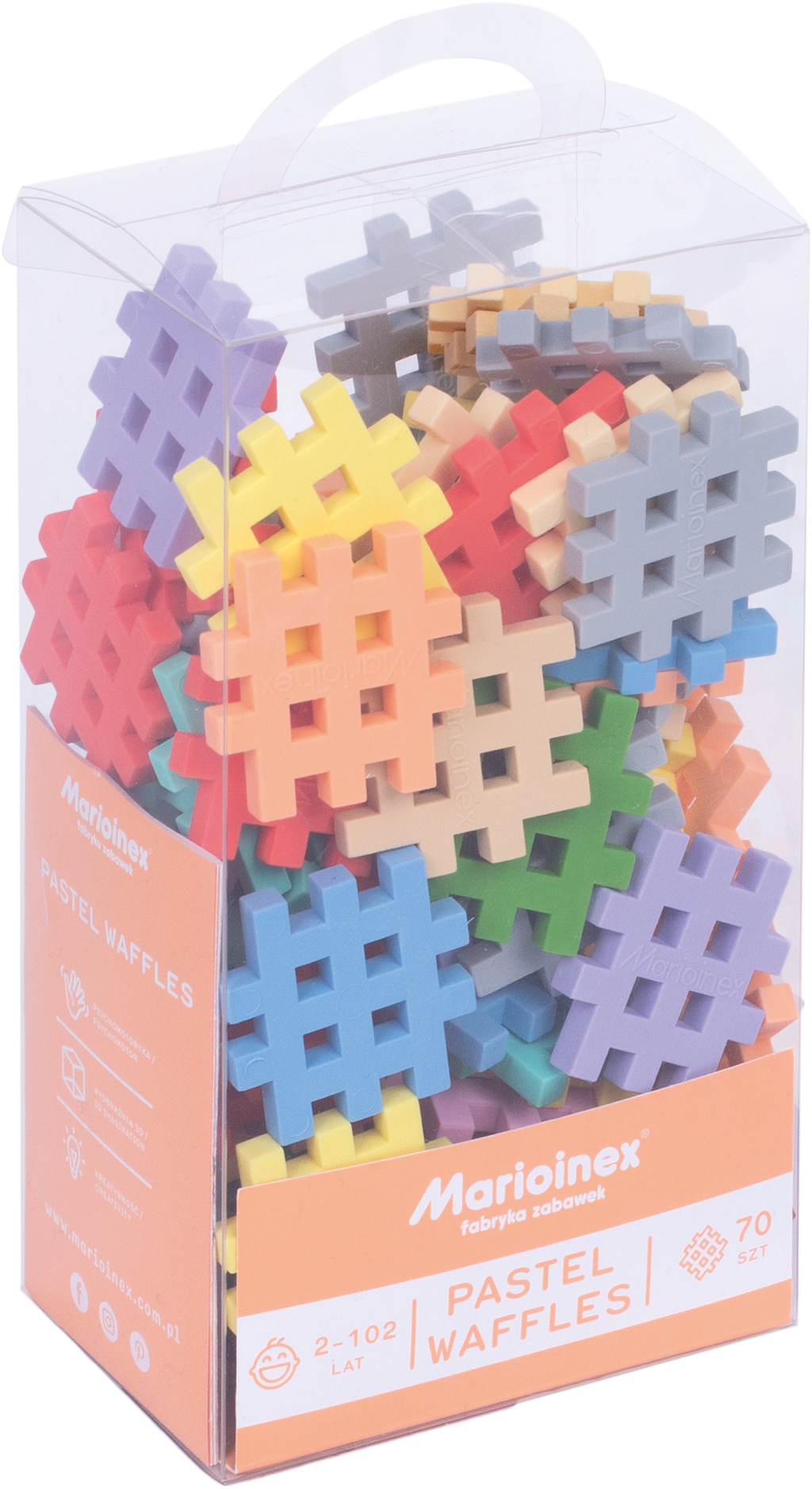 Marioinex Mini Waffle Pastel | 70 Pcs
