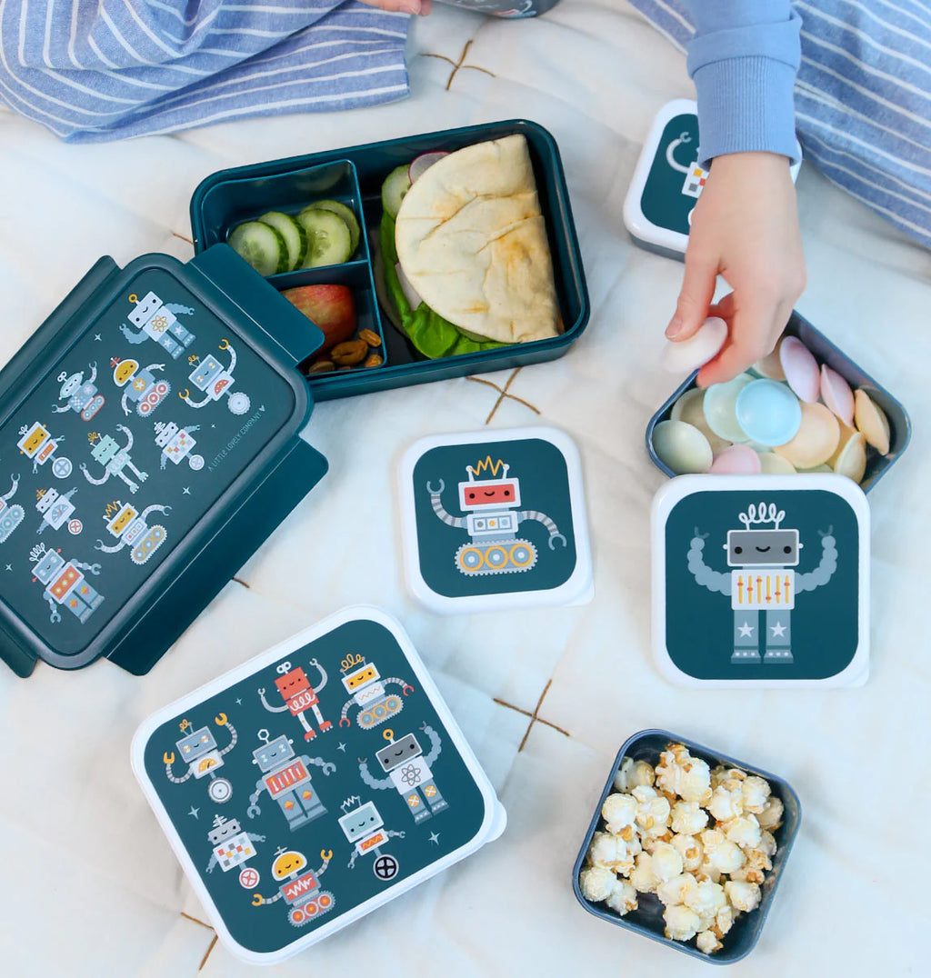 A Little Lovely Company Lunch & Snack Box Set | Robots