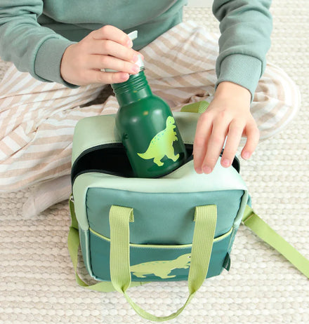 A Little Lovely Company Mini RVS Drinkfles 350ml | Dinosaurussen