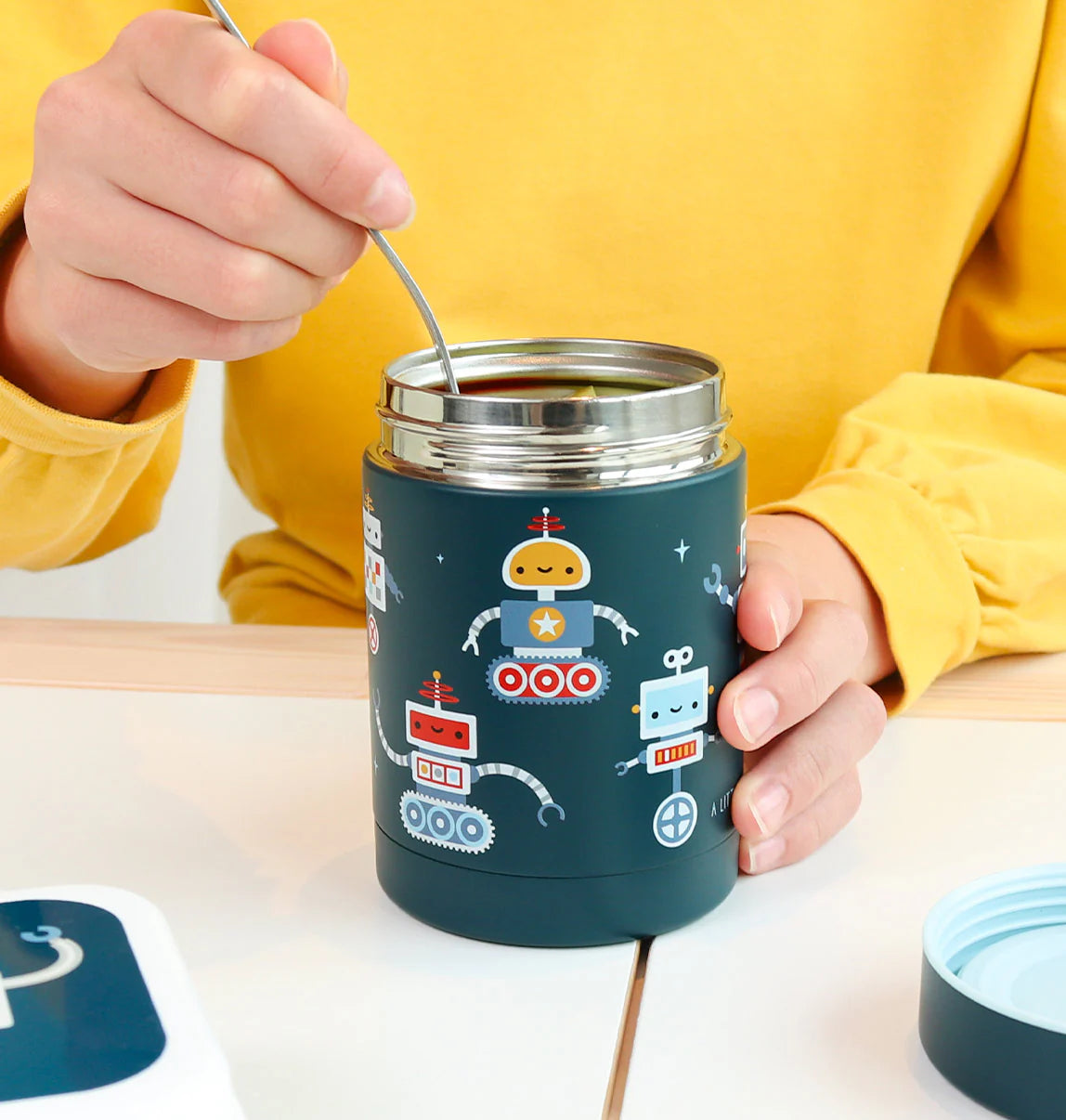 A Little Lovely Company RVS Food Jar 300ml | Robots