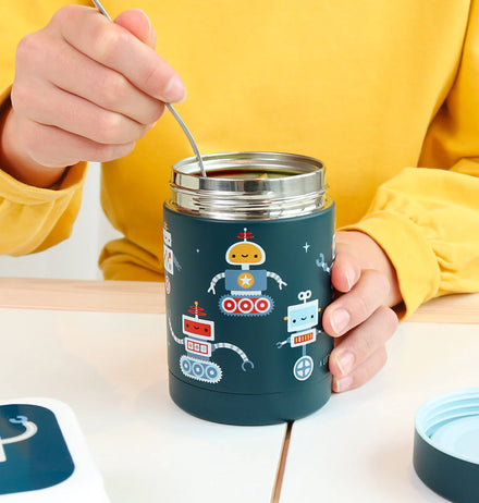A Little Lovely Company RVS Food Jar 300ml | Robots