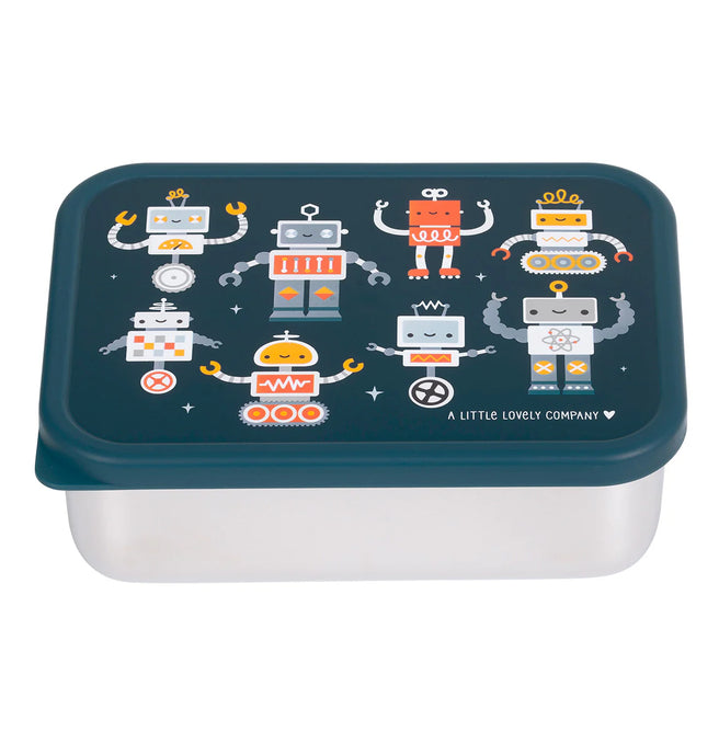 A Little Lovely Company RVS Lunchbox met Robots-print