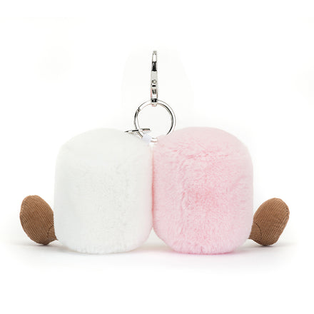 * Jellycat Knuffel Amuseable Pair of Marshmallows Bag Charm Sleutelhanger