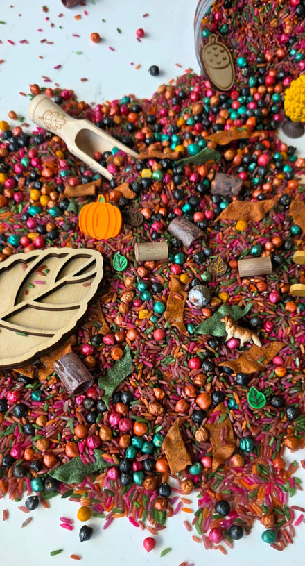 SensoryFun Speelrijst Mix Pour And Play 1.2kg | Herfst