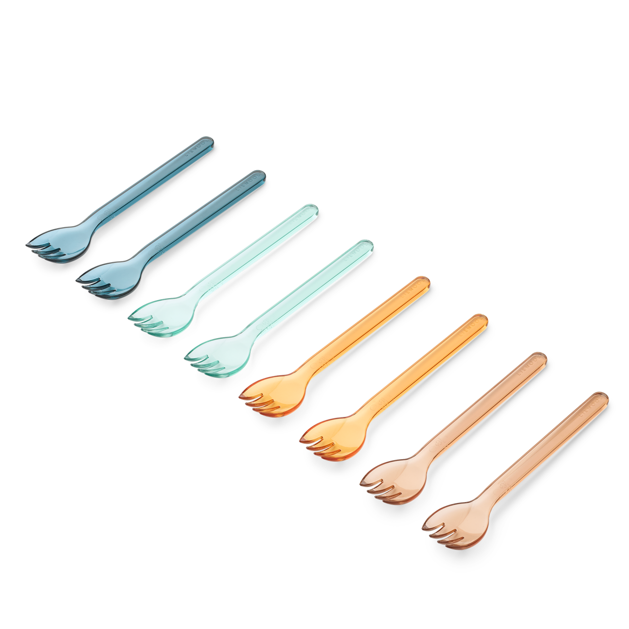 * Liewood Alonso Tritan Fork 8-Pack | Indigo Multi Mix