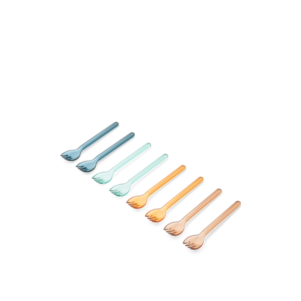 Liewood Alonso Tritan Fork 8-Pack | Indigo Multi Mix