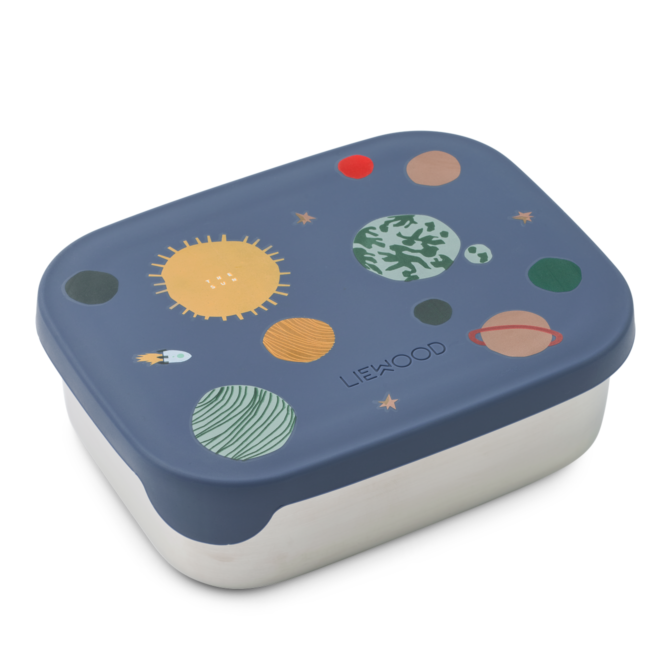 Liewood Arthur lunchbox Universe Classic Navy met drie vakjes