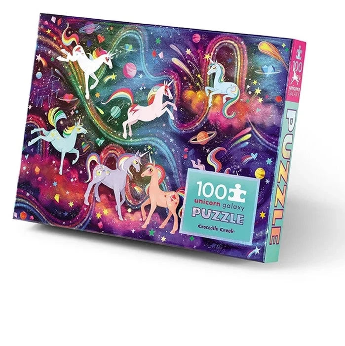 Crocodile Creek Puzzel 100ST | Holographic Unicorn Galaxy