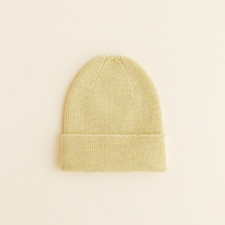 Hvid Newborn Beanie Fonzie 0-6M | Light Yellow