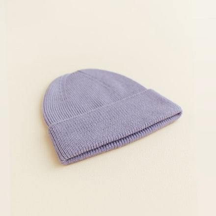 Hvid Newborn Beanie Fonzie 0-6M | Lilac