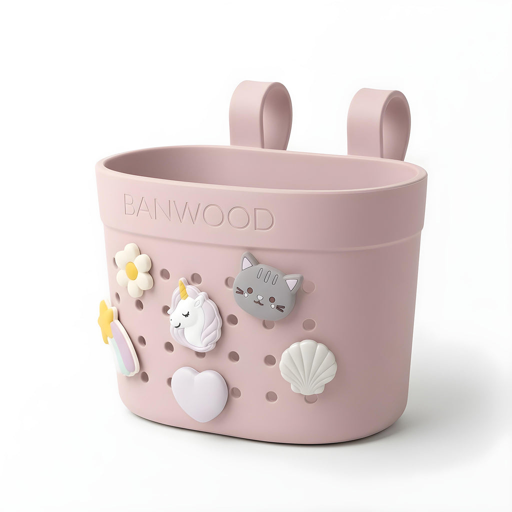 Banwood Fietsmandje Pin & Ride | Faded Pink