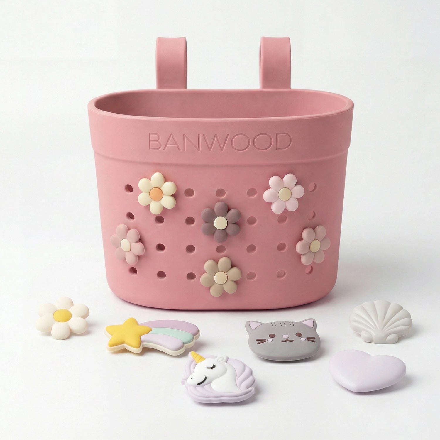 Banwood Fietsmandje Pin & Ride | Raspberry