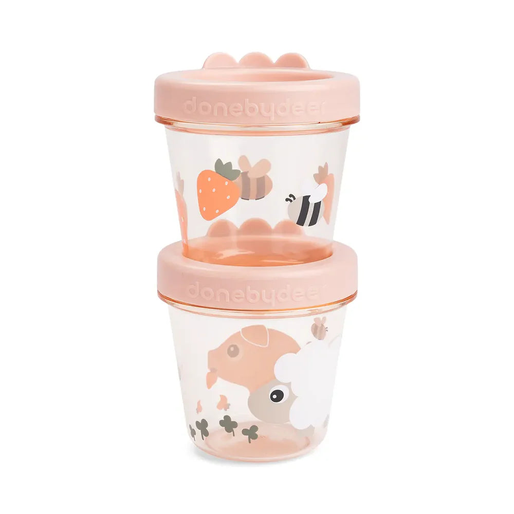 Done By Deer Babyvoeding Bewaarpotjes 2ST Tiny Farm Powder