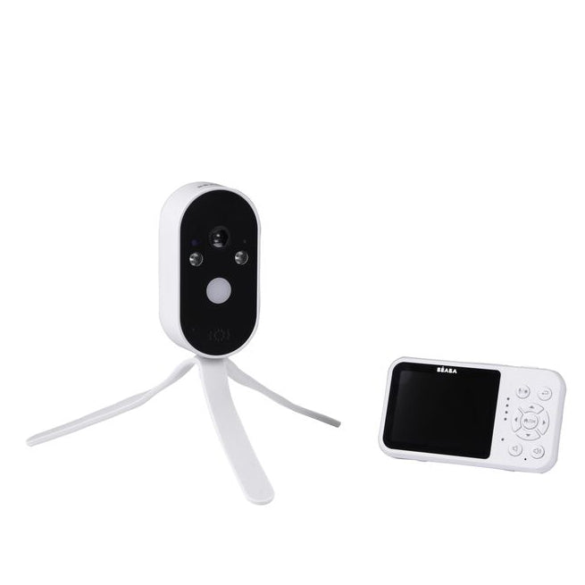 Béaba Babyfoon Zen Travel in wit met draagbaar 2,8 inch scherm, te koop bij De Gele Flamingo.