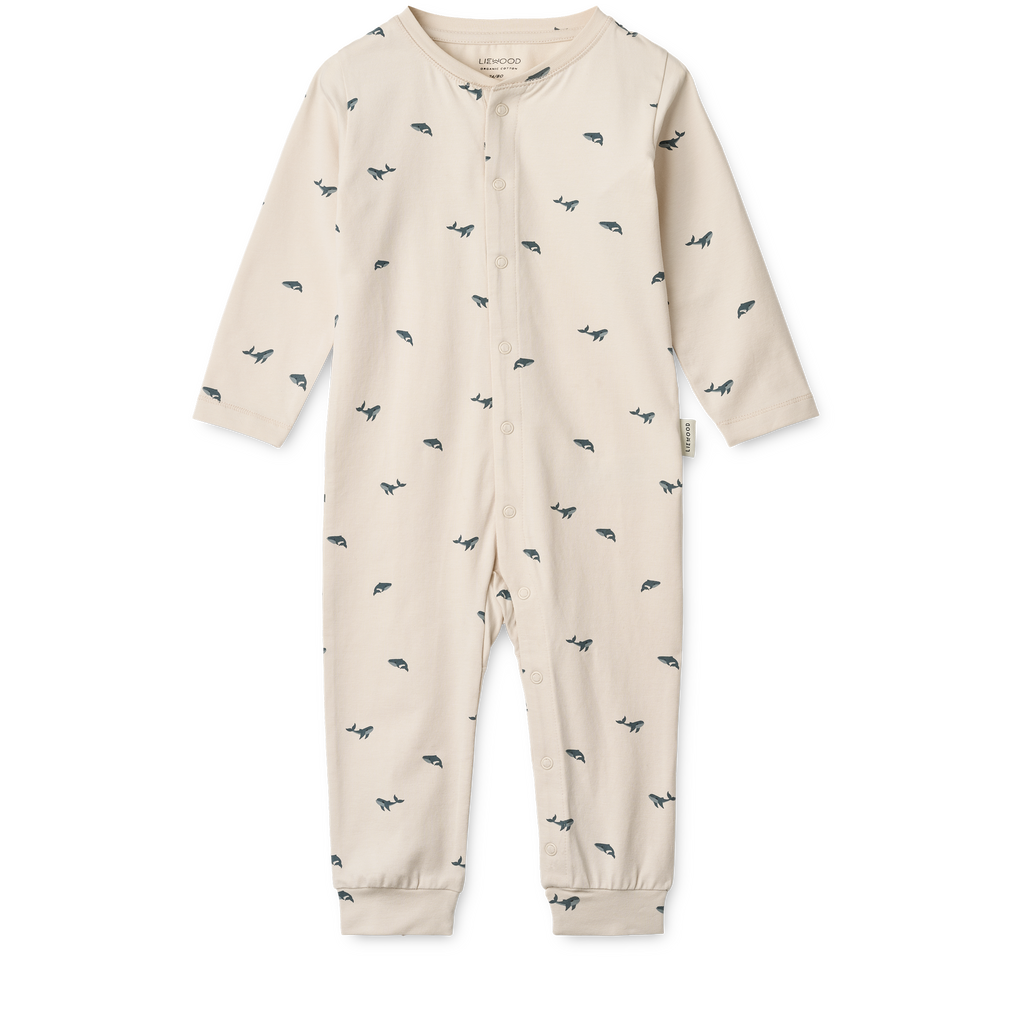 Liewood Birk Printed Pyjamas Jumpsuit | Mini Whale / Sandy