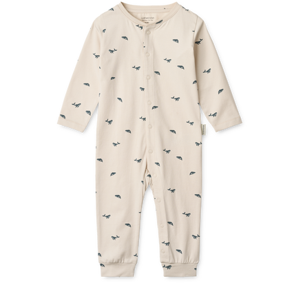 Liewood Birk Printed Pyjamas Jumpsuit | Mini Whale / Sandy