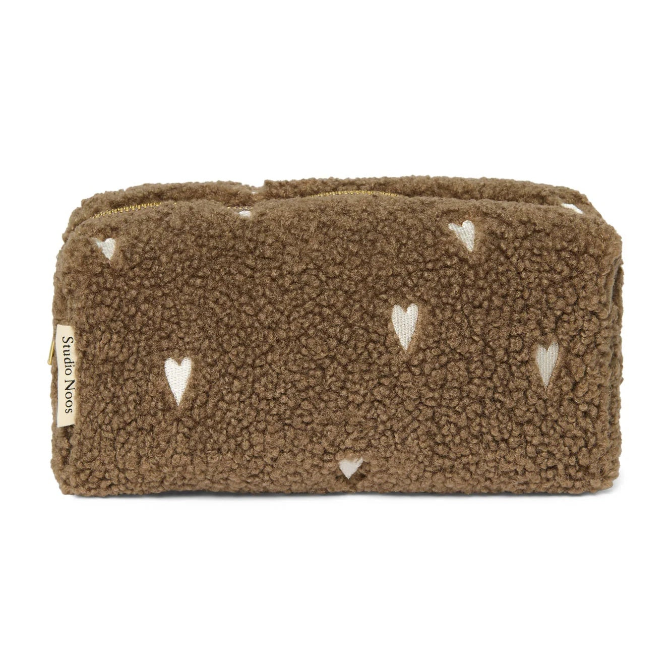 Studio Noos Teddy Pouch | Brown Hearts