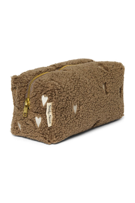 Studio Noos Teddy Pouch | Brown Hearts