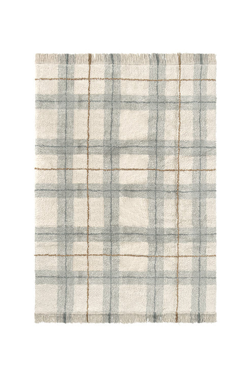 Lorena Canals Machinewasbaar Tapijt 90x120 cm | Tartan Blue Sage