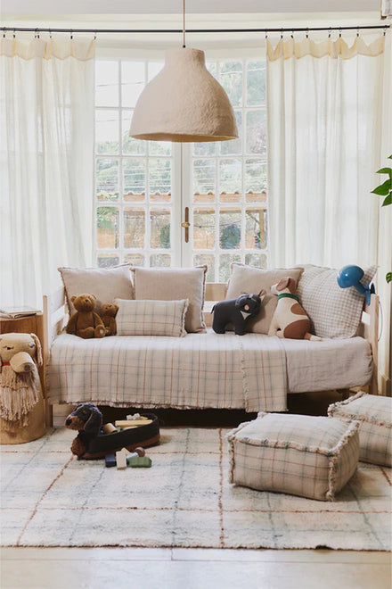 Lorena Canals Machinewasbaar Tapijt 140x190 cm | Tartan Blue Sage