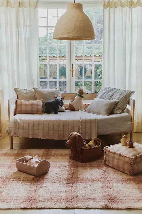 Lorena Canals Machinewasbaar Tapijt 90x120 cm | Tartan Rose