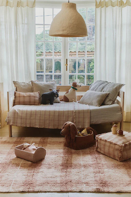 Lorena Canals Machinewasbaar Tapijt 140x190 cm | Tartan Rose