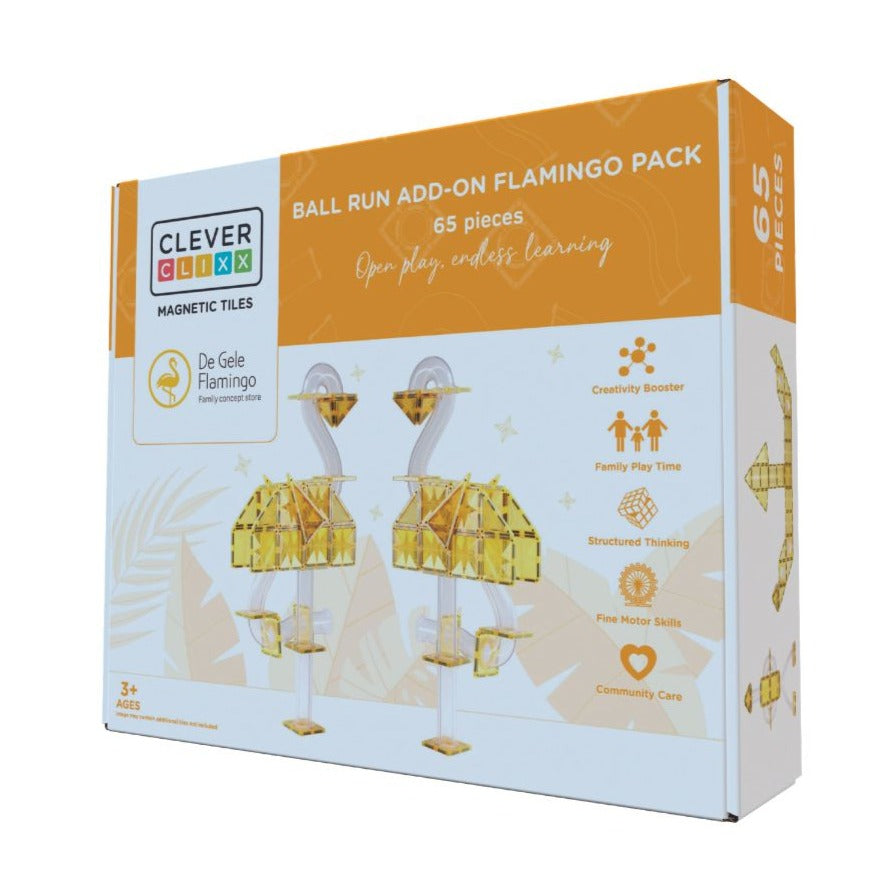 * Cleverclixx Add-On Ball Run Flamingo Pack | 65 Stuks LIMITED EDITION