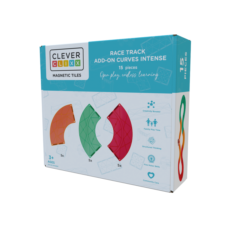 Cleverclixx Race Track Add-on Curves Intense | 15 Stuks – De Gele Flamingo Cleverclixx Race Track Add-on Curves Intense | 15 Stuks – De Gele Flamingo
