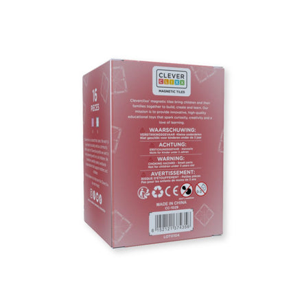 Cleverclixx Glitter Tiles Pack Transparent / Pink | 16 stuks