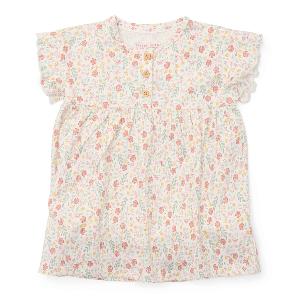 * Little Dutch Jurkje Korte Mouw Creme