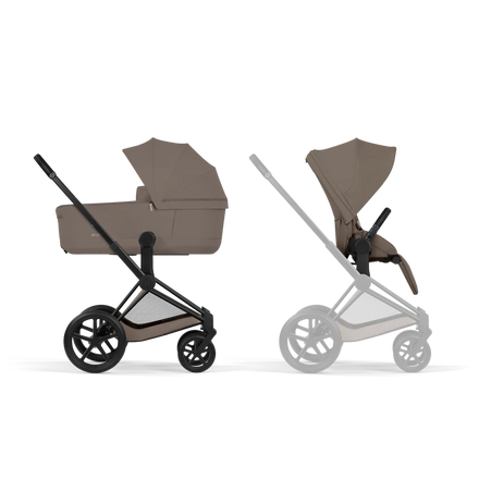 CYBEX Priam incl. Foldable Carry Cot | Coconut Brown (Matt Black Frame)