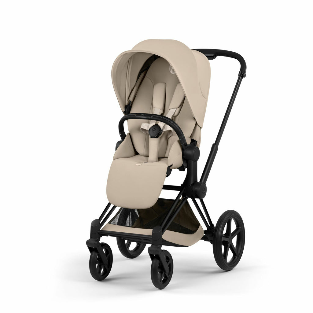 CYBEX Buggy Priam Comfort Matt Black incl. Foldable Carry Cot Cozy Beige